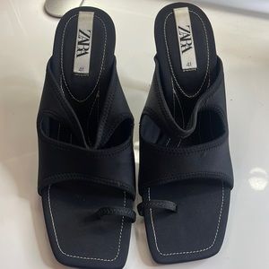 Zara open toe slip on heel